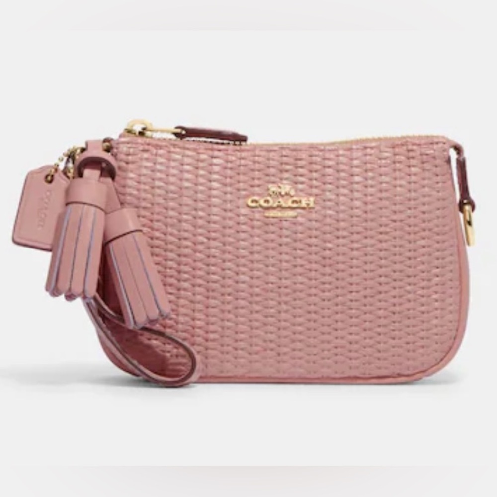 COACH Nolita 15 straw in shell pink multi